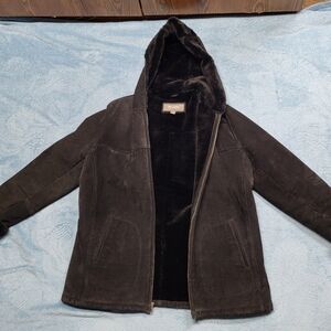 Wilsons Leather Black Hooded Jacket